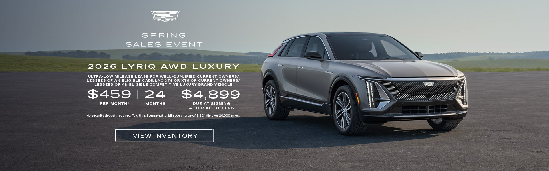 2026 LYRIQ AWD LUXURY. Ultra-low milege lease for well-qualified current owners/lessees of an eli...